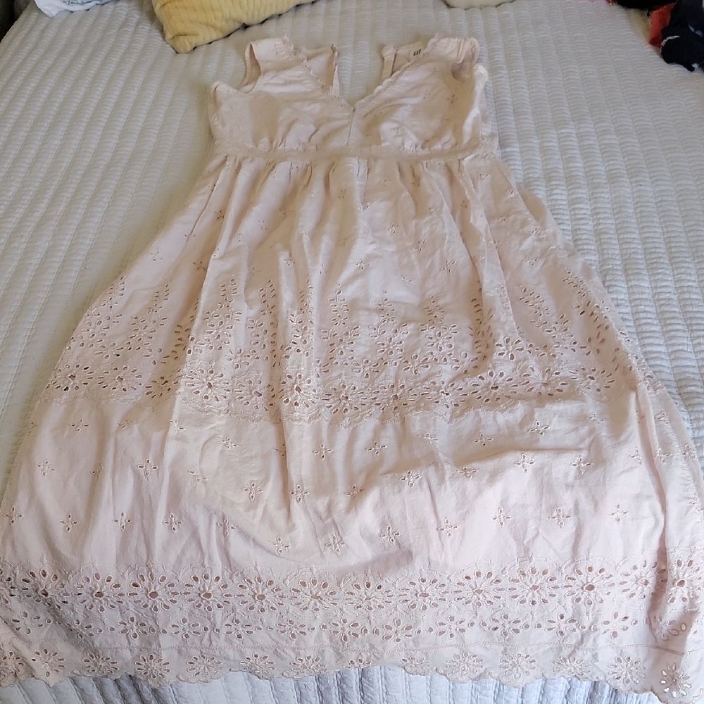 GAP Girls Eyelet Sleeveless Dress in Light Blush